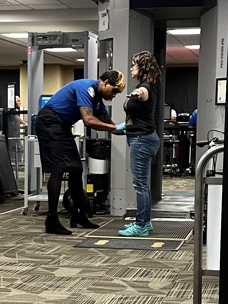 CinSmith1's tweet photo. @OutnumberedFNC @HARRISFAULKNER I personally witnessed a transgender woman aka a man pretending to be a women pat down a biological women in front the the entire line at TSA at the Reno NV airport in July 2024 #Stopthemaddness https://t.co/30yL6zSJvu