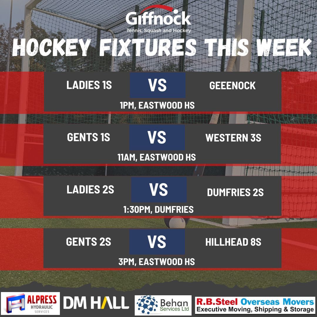 Hockey fixtures this week 🏑 #TeamGiffnock #fieldhockey