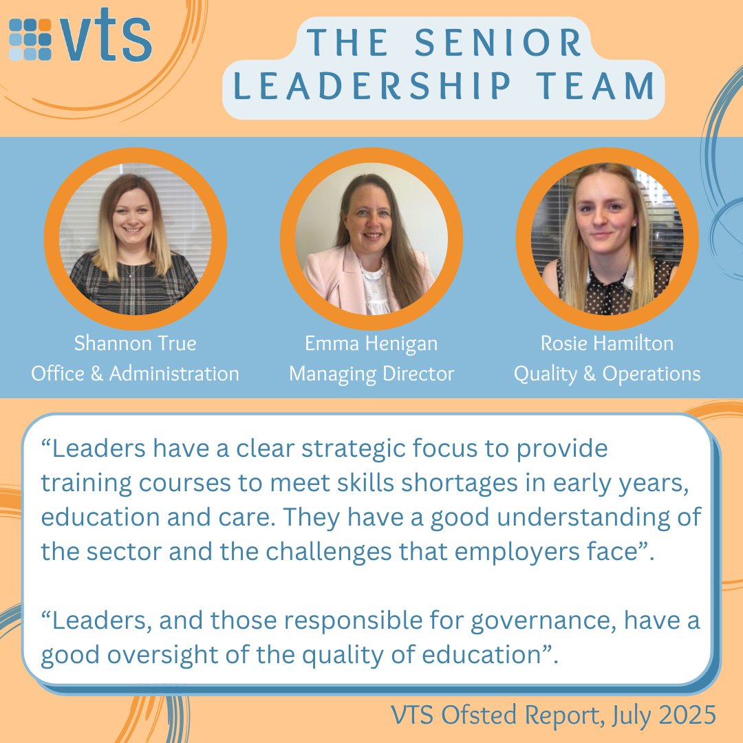 vtslearning's tweet image. We are delighted to share some fantastic feedback from our 2025 Ofsted report, which truly reflects the dedication and vision of our leadership and management team here at VTS.

A huge thank you to everyone across VTS who contributes to our mission every day!