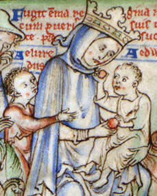 Emma of Normandy with her two sons, Edward The Confessor and Alfred, from her first marriage to Aethelred The Unready