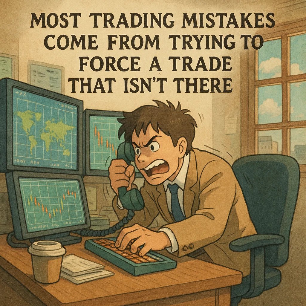 Most trading mistakes come from trying to force a trade that isn’t there.