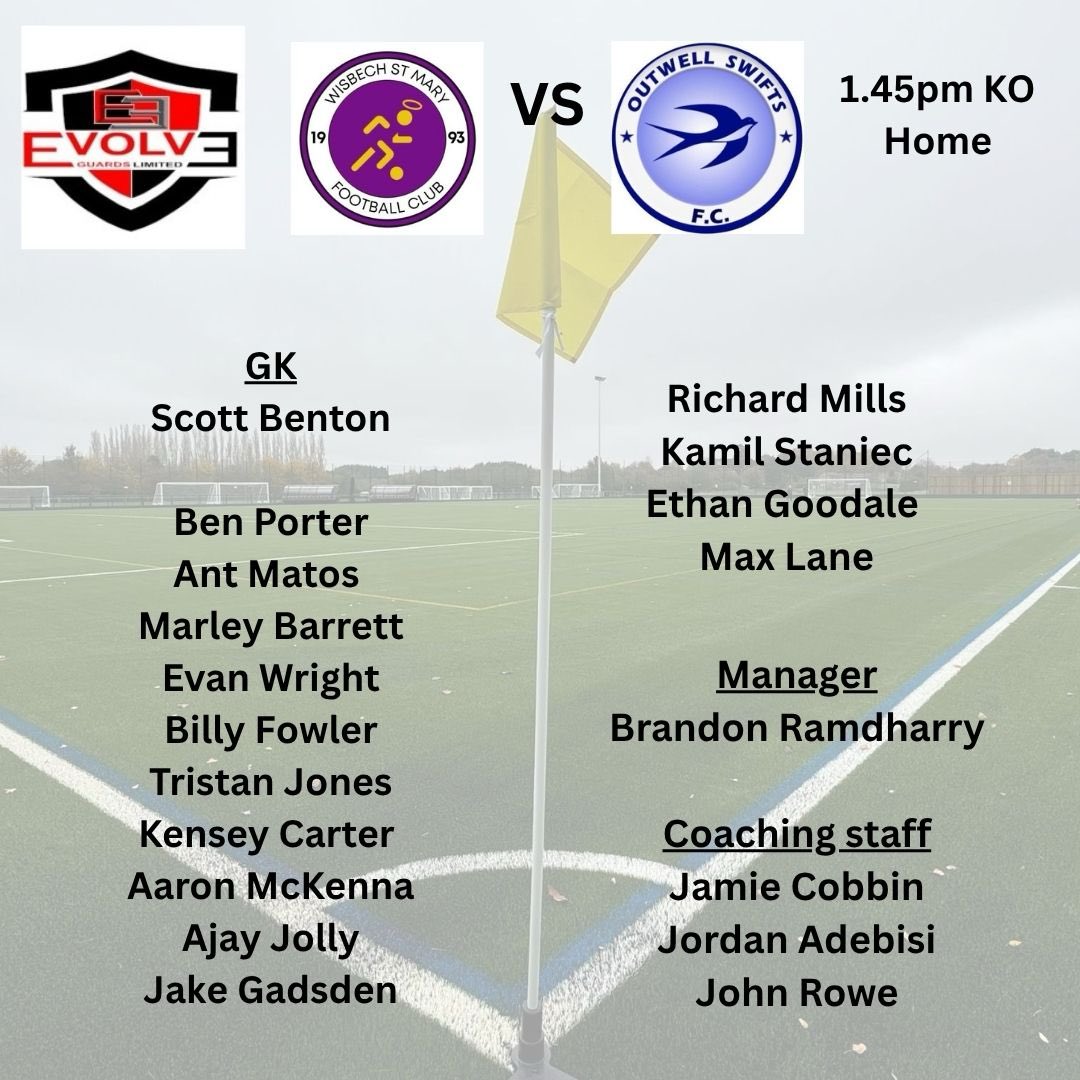 💜 Back in cup action tomorrow after a long week off . A local derby against <a href="/OutwellSwiftsFC/">Outwell Swifts FC</a> , should be a very good game . 
1:45 kick off at WSM come down and support the lads 💜