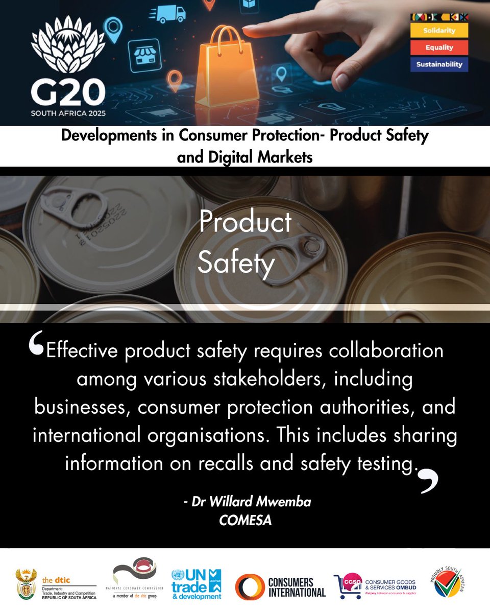 TheNCC_RSA's tweet image. First session key-takeaways for the Consumer Protection Webinar held yesterday (14 Nov 2025)

@MPGodlimpi @hardinratshi @WMwemba @PhethoN @the_dtic @UNCTAD @CCC_COMESA @ProudlySA @cgsombud