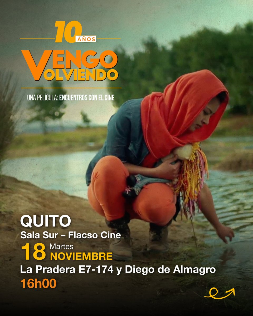 Filmarte_ec's tweet image. 🎞️✨ Quito, una nueva oportunidad para revivir Vengo Volviendo en pantalla grande

📅 Este martes 18 de noviembre a las 16h00, te esperamos en Sala Sur – Flacso Cine para disfrutar Vengo Volviendo, seguido de un espacio de preguntas y respuestas con el equipo de Filmarte.