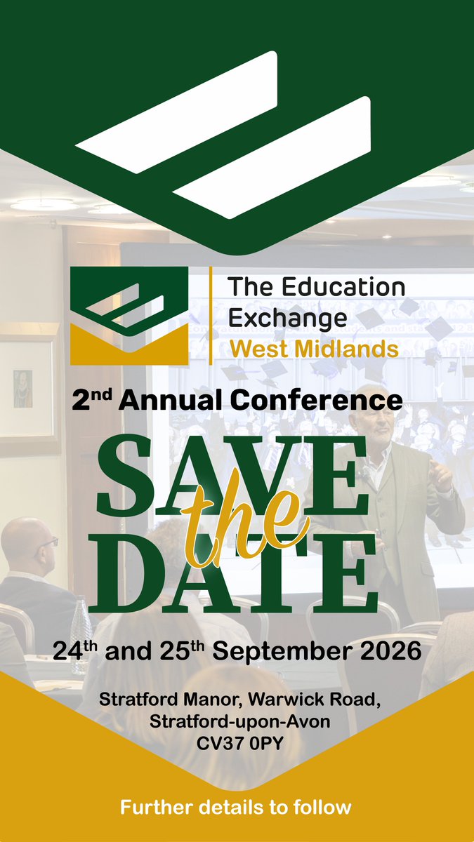Join us for the Education Exchange West Midlands Annual Conference

📅 Date: 24th – 25th September 2026
 📍 Location: Stratford-Upon-Avon
 🎟 Tickets: Available from December 2025

The Education Exchange West Midlands is a vibrant community where passionate educators collaborate