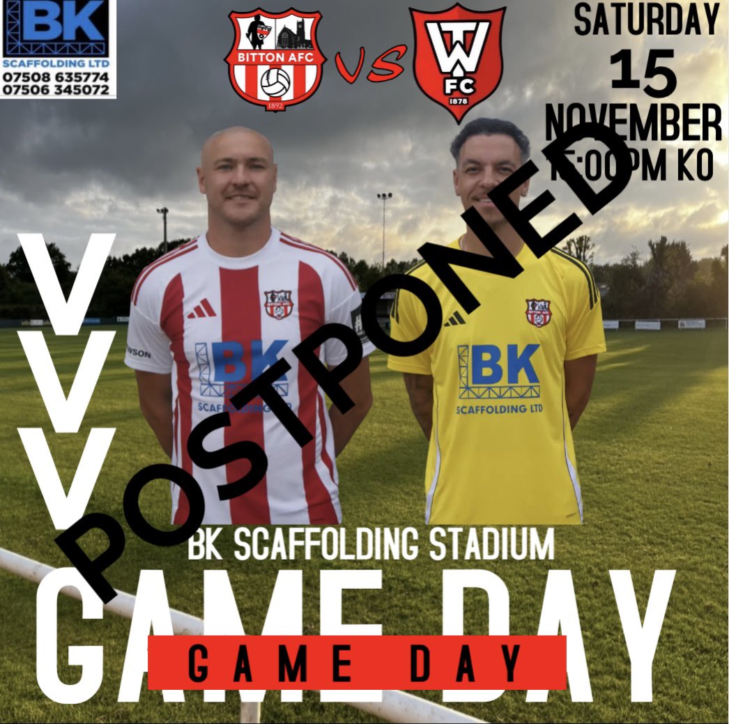 Are fixture against <a href="/WarminsterTnFC/">Warminster Town FC</a> has been POSTPONED due to a waterlogged pitch.