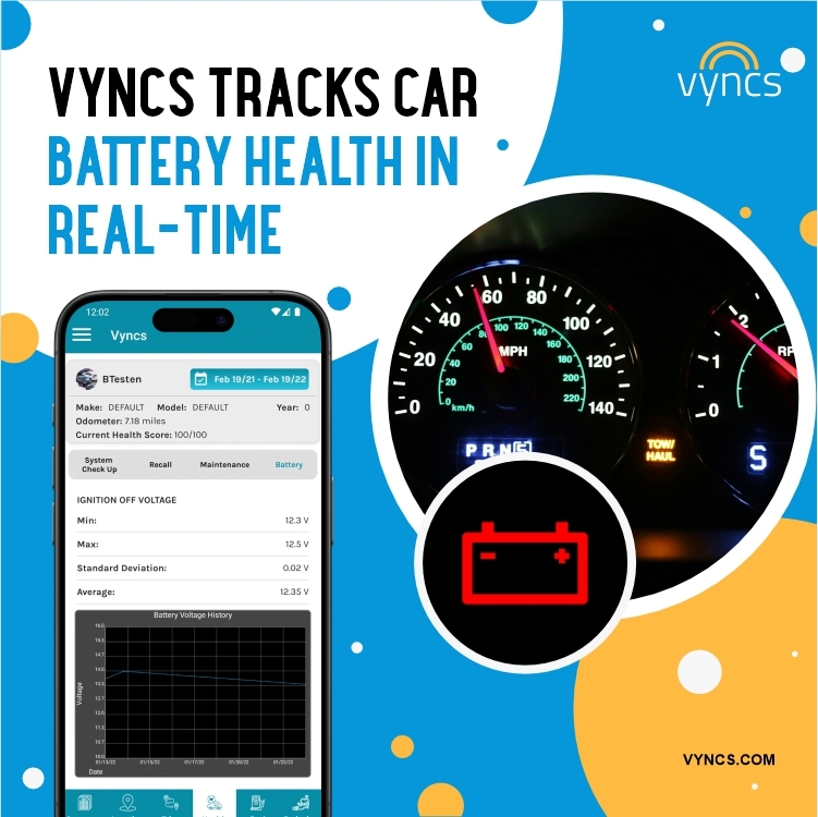 MyVyncs's tweet image. Vyncs monitors your car battery health and notifies you before it dies, saving you from being stranded. Get more than tracking—get true vehicle oversight.

🛒Amazon: amazon.com/vyncs

#CarBatteryHealth #RoadsideAssistance #GPSTracker #CarTips #VyncsGPS