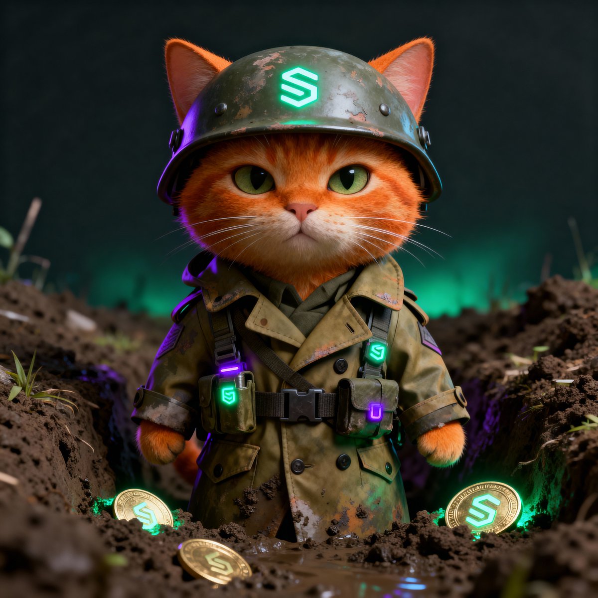 LegendDev96063's tweet photo. Trenchcat on Solana. $TRENCH is the meme for traders who survive red days, build in the trenches and send what others faded.

$TRENCH is a Solana meme coin built around Trenchcat – the mascot of traders who survive bear markets, grind in the trenches and chase insane upside together.