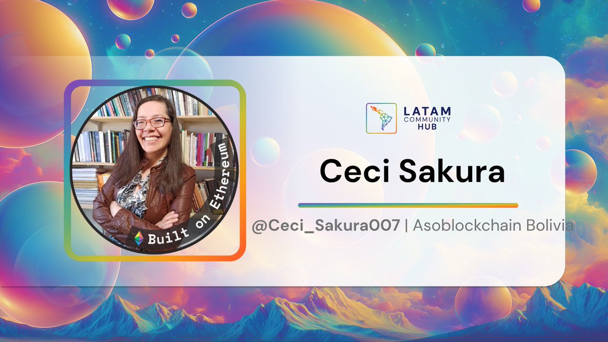 EthereumBo's tweet image. @Ceci_Sakura007  de la comunidad de Ethereum Bolivia estará en el Latam Community Hub en @EFDevcon!
Nos vemos el miércoles 19 de noviembre a las 10:30am. 
🎁 ¡Los primeros recibirán llamitas de lana como regalo!
¡No te lo pierdas! 🔥  @SEEDLatam  Link: luma.com/obbvvdb4