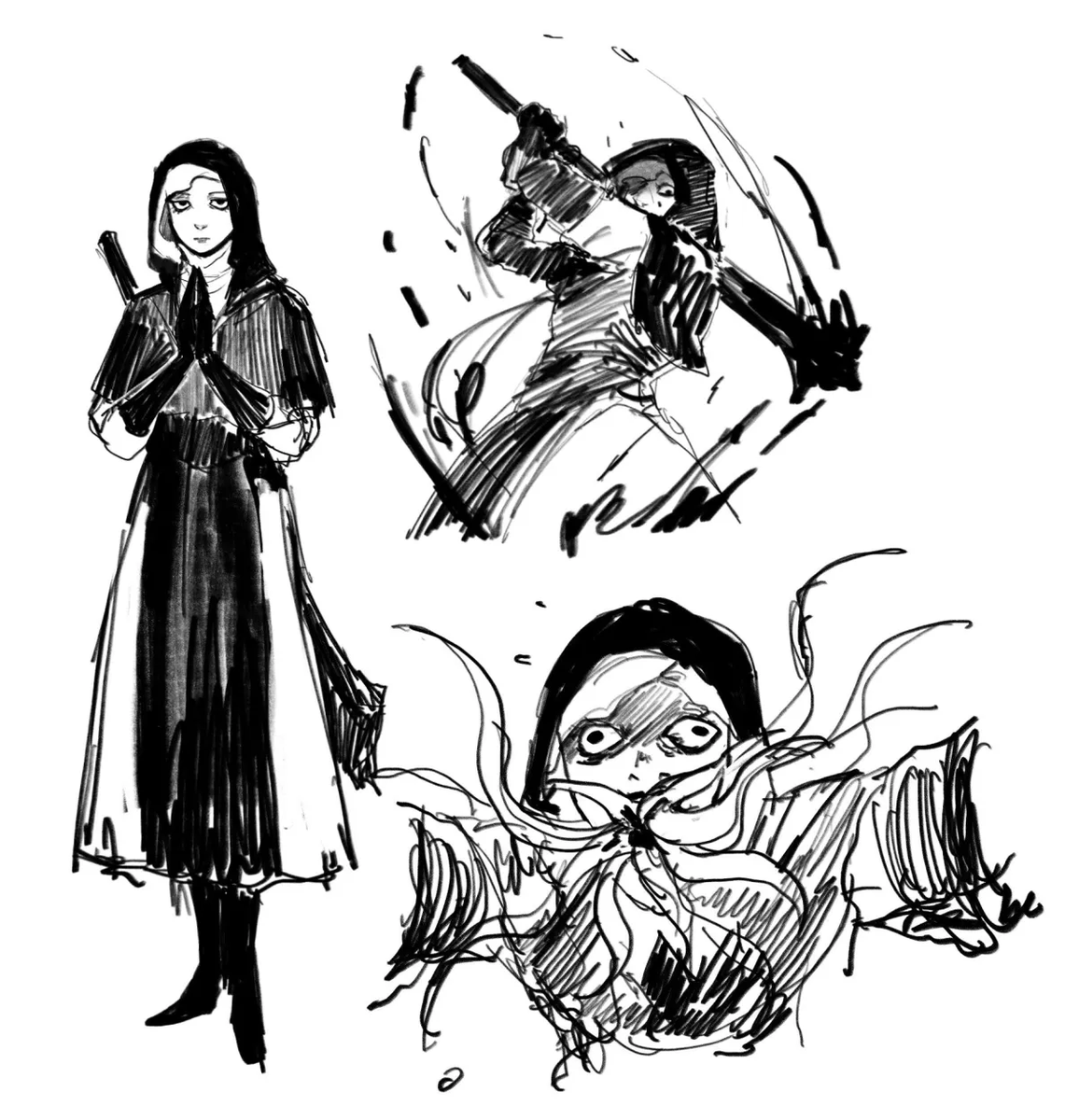 I hope they go full bloodborne with her