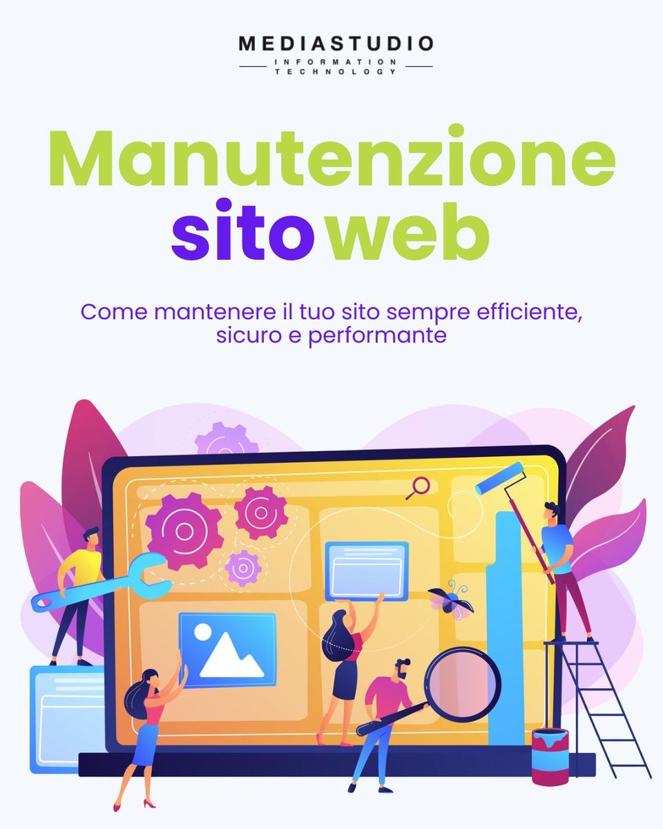 Il tuo sito web è il vero biglietto da visita della tua azienda online. Ma attenzione: senza una manutenzione costante, rischia di perdere velocità, sicurezza e visibilità, facendo scappare clienti e opportunità.
Non lasciare che questo accada!
Contattaci: info@mediastudio.it