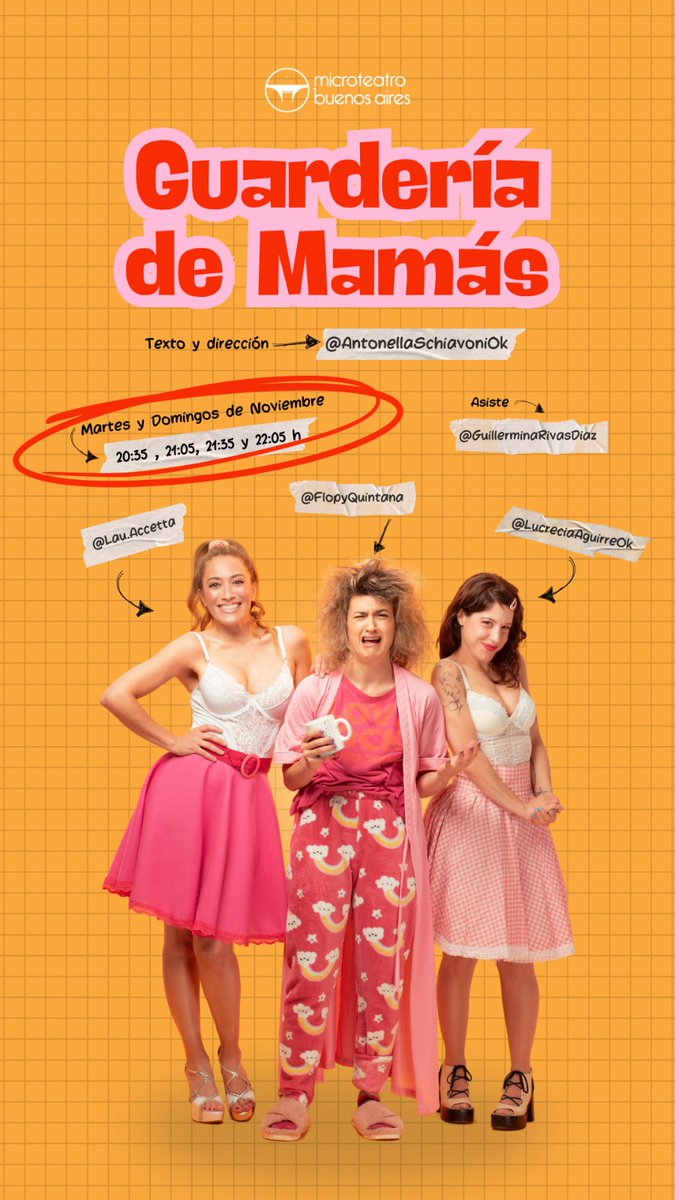 #Torneodemadres Por las que están rotas, las que están reconstruyéndose, las que no se quieren, las que se encuentran, las que están cansadas... Por todas. Por nosotras. GUARDERIA DE MAMÁS en <a href="/MicroteatroBA/">Microteatro BA</a> Martes y Domingos desde las 20.35h