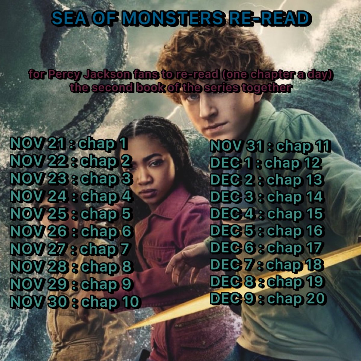 wisegbeth's tweet photo. HI #PJOTWT ! 

with the trailer out i wanted to present you the SEA OF MONSTERS RE-READ event! 

you will get all the info in the photos but for every question you are free to ask! 

HAPPY SEASON TWO TO ALL!!

#SOMReread #SeaOfMonstersReread https://t.co/TDq36hdROo