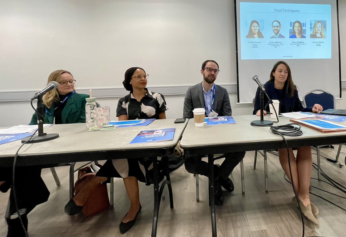 christinayiotis's tweet image. “No Gatekeeping: Empowering Use of #Responsible #AI” w/ @CovingtonLLP Partner Elizabeth Canter/Associate Jayne Ponder Block Counsel Lead, Privacy Sam Adriance @Zoom Senior Lead Privacy Counsel, AI Kara Hughley @privsecacademy @TeachPrivacy #DataMinimization #LLMs #AIGovernance