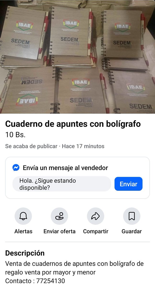 Los funcionarios del SEDEM se han chorreado cosas de la institución pública y las venden libremente en Facebook.