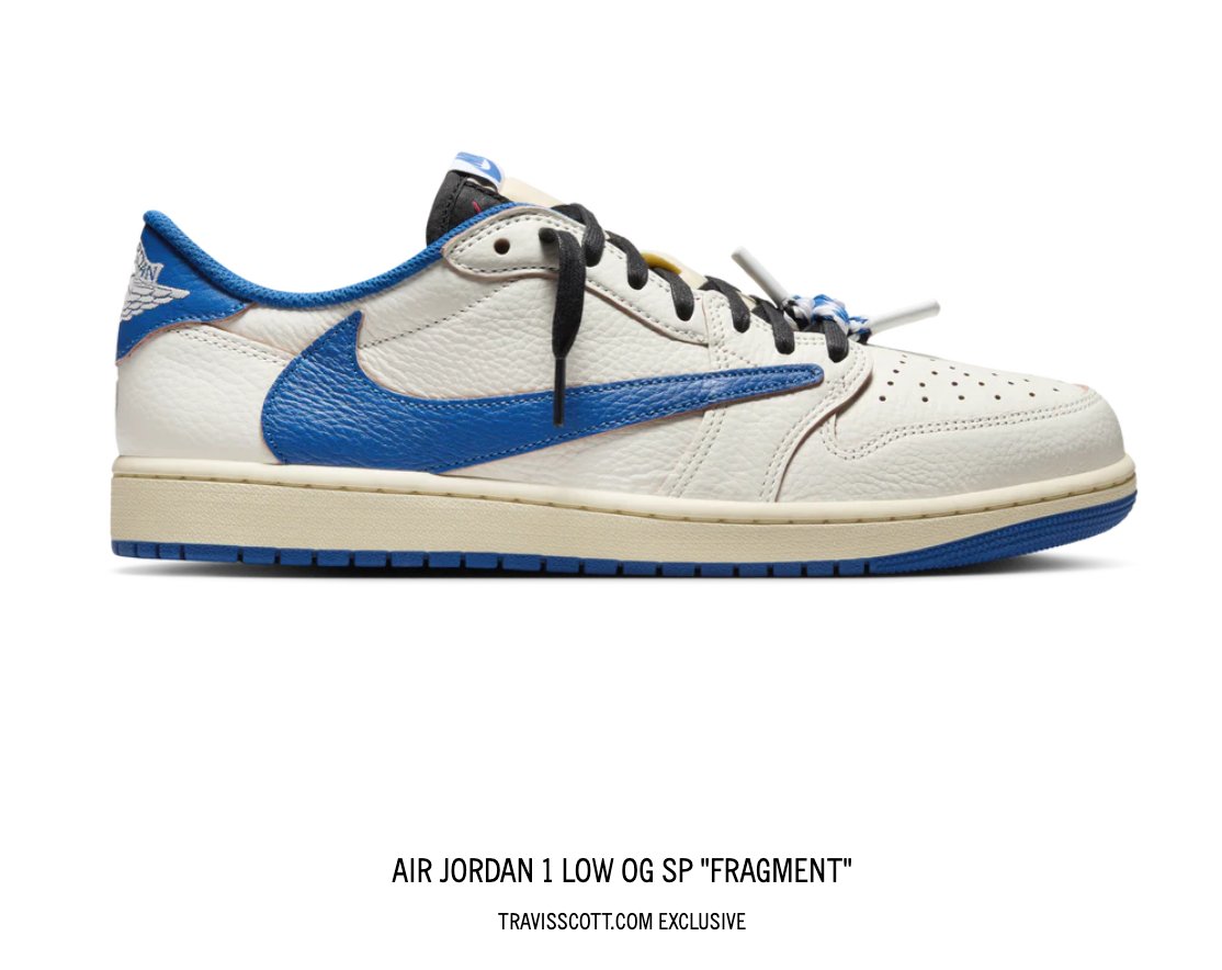 SOLELINKS's tweet image. 📝 Travis Scott x Fragment x Air Jordan 1 Low SP 'Military Blue' raffle starts tomorrow (11/15) at 12pm PT/3pm ET =&amp;gt; shop.travisscott.com
