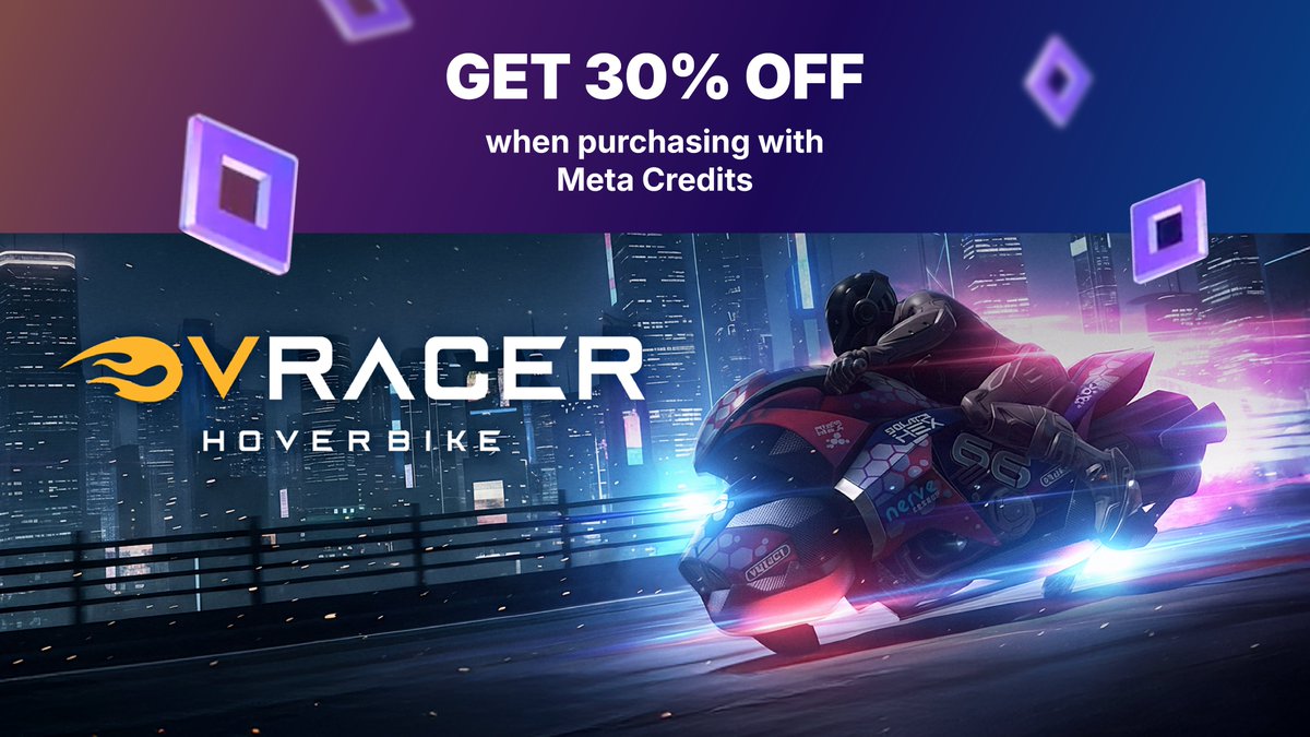Jumping into the race just got easier. 🏁

VRacer Hoverbike is 30% off with Meta Credits until Nov 17th. 

Speed, combat, and total immersion; built for VR.