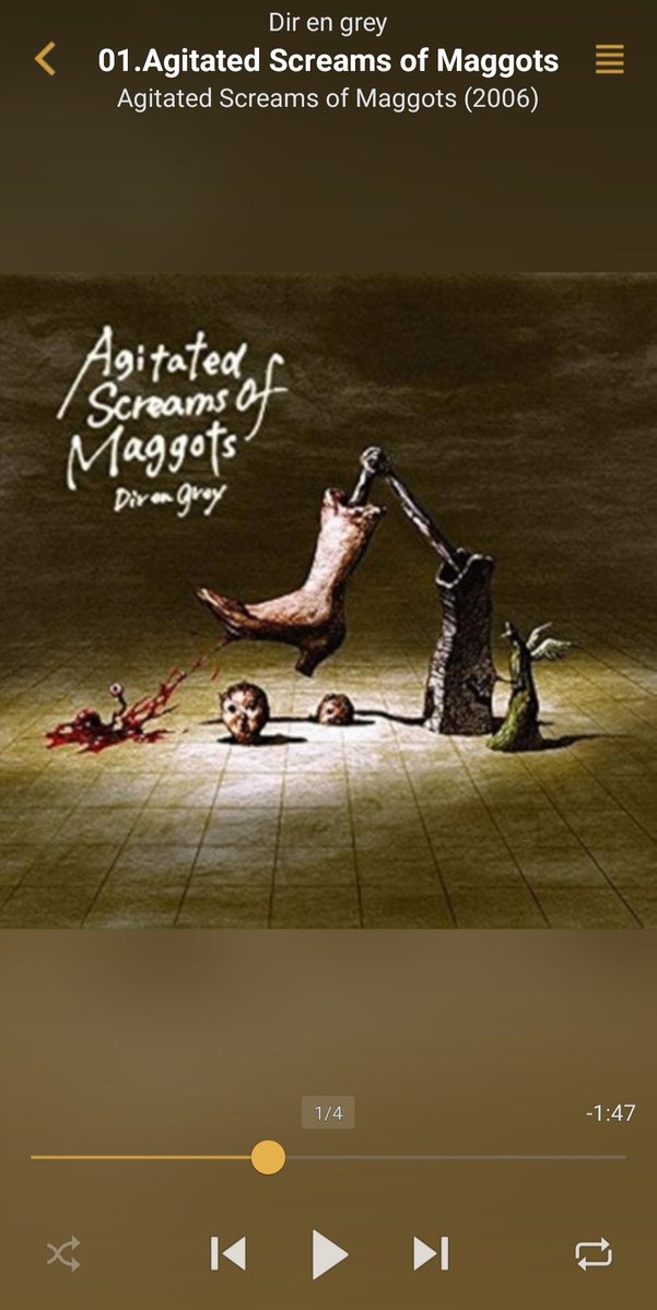 zatulti's tweet image. 今日はDir en greyのAgitated Screams of Maggotsがリリースされて19年です、おめでとうございます✨
圧倒的一番好き、いちっばん好きな曲です！！
薫さんが｢DIR EN GREY史上最狂の曲｣と仰ったそうですね。
言葉通り、当時ホントにやべー曲きたァアアアア！！！って思いました🙂‍↕️
ずっと大好き🥰🥹