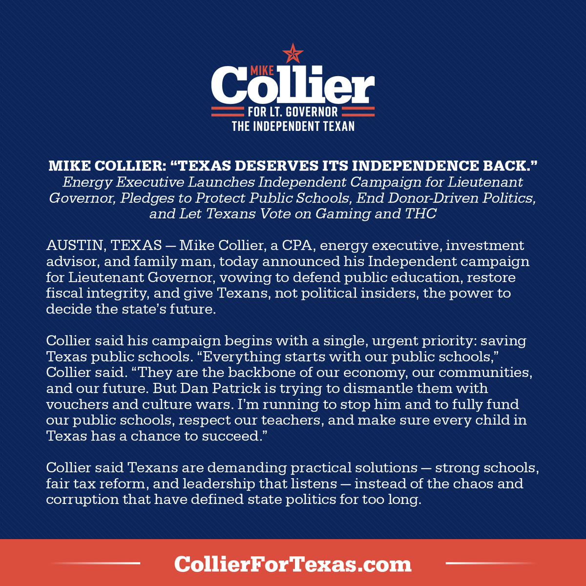 Mike Collier tweet media