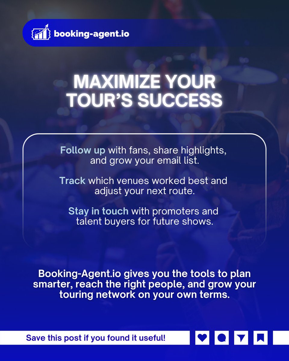 BookingAgentio's tweet image. 🎤📍Building your own tour in 2025 is easier than ever. Independent artists can now plan, pitch, and book shows using real venue data and verified promoter and talent buyer contacts inside Booking-Agent.io.

Want to know more? Read the full article on our site! 🔗📘