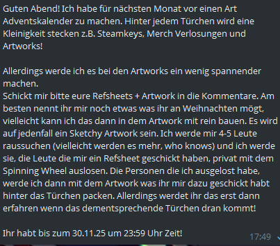 Ich hoffe es ist lesbar! da ich richtig bock drauf habe, hoffe ich das evtl. ein paar von euch Interesse daran haben! :3