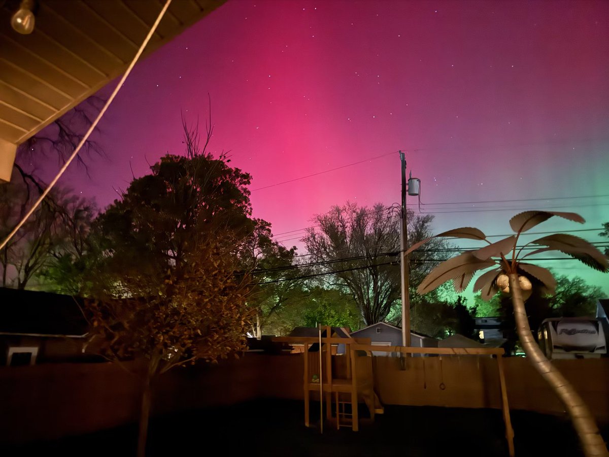 Photos of the Aurora Borealis the other night near Lake Wanahoo,