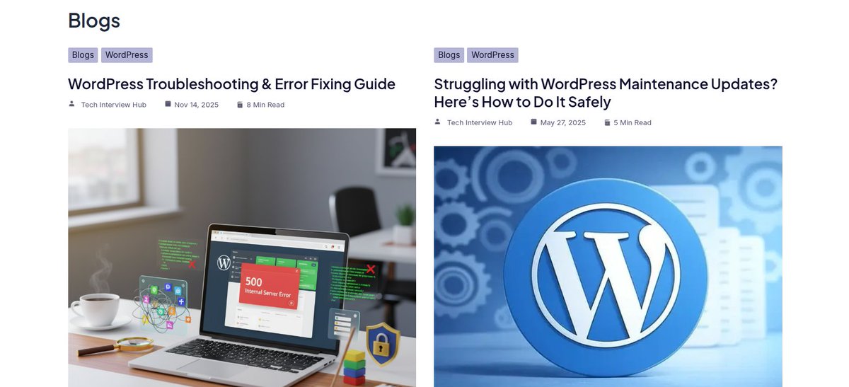 TechInterviewHQ's tweet image. Struggling with WordPress errors? 😓
I just published a beginner-friendly guide to fix the most common issues.
Check it out and keep your site running smoothly!
techinterviewhub.in/wordpress-trou…
.
.
.
.

#wordpresstutorials #wordpressoptimization