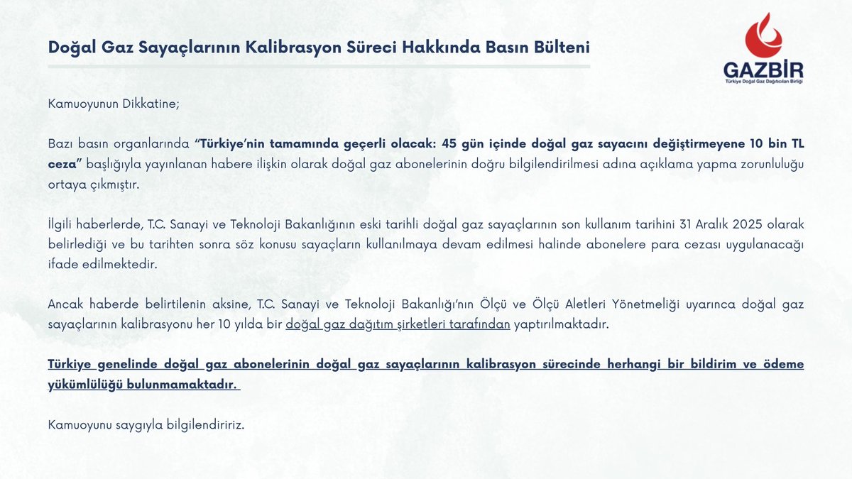 Doğal Gaz Sayaçlarının Kalibrasyon Süreci Hakkında Kamuoyu Bilgilendirmesi

<a href="/gazbir_/">GAZBİR</a>