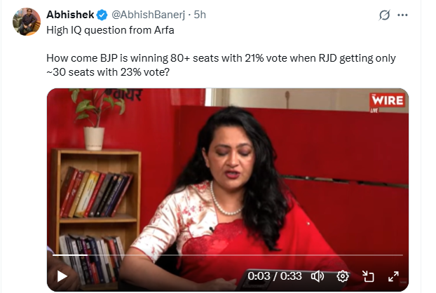 sranjan's tweet photo. This is a very low IQ question for people like you who never passed math test in high school. People from Bihar does not need your help. @AbhishBanerj https://t.co/AnbWo2uj1Y