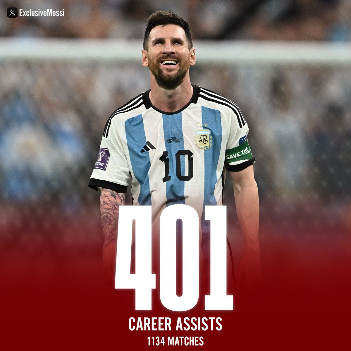 🚨 ASSIST 401!

LIONEL MESSI IS THE GREATEST PLAYMAKER OF ALL TIME!!!

HOW MANY WILL HE RETIRE WITH? 👀