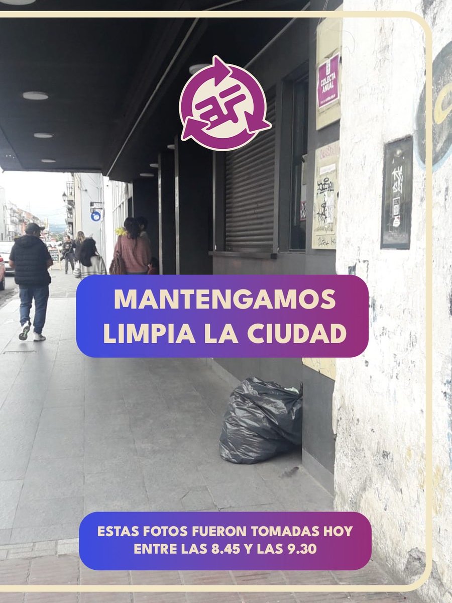 ‼️Atención vecinos de microcentro y principalmente comerciantes. Es importante que respeten los horarios de recolección para que juntos cuidemos la ciudad. 
🙌🏻Estas imágenes fueron tomadas hoy posterior al paso del camión. En esa zona hay 3 turnos ¡Agenden los horarios! 🙏🏻