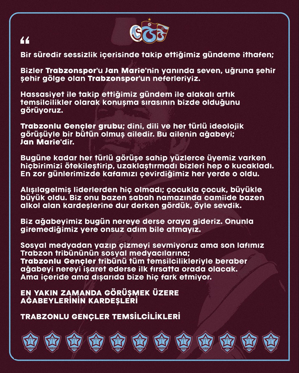 Trabzonlu Gençler temsilcilikleri olarak gündeme dair ortak açıklamamızdır…

#DeliceSever