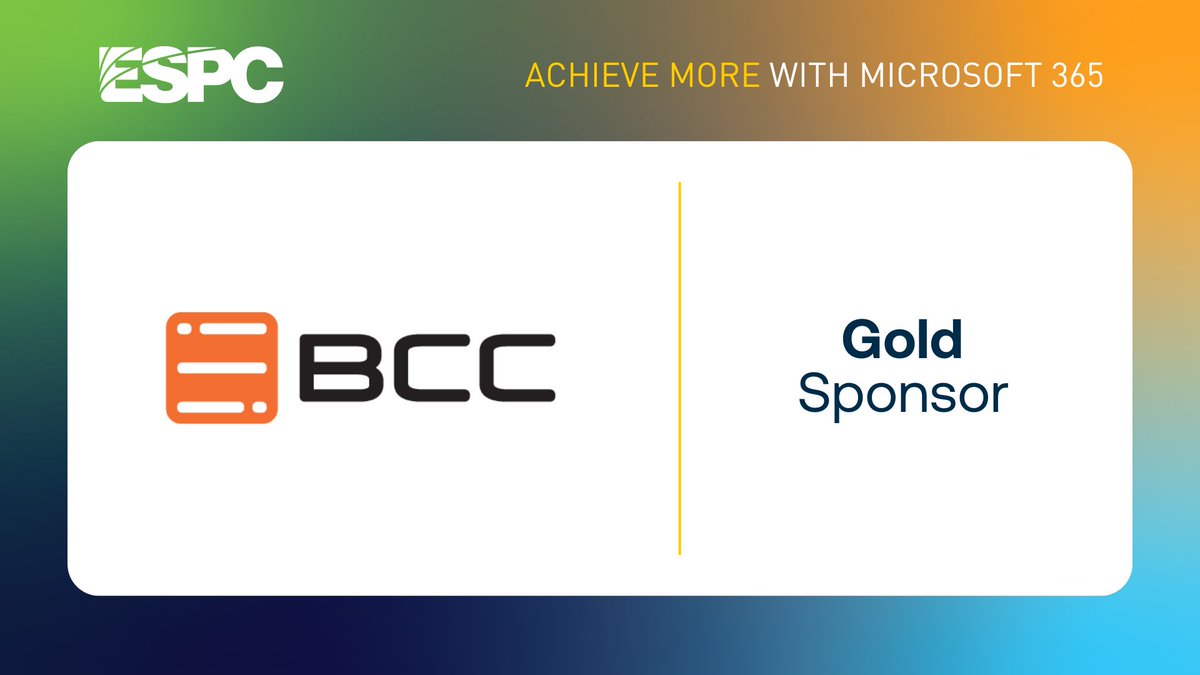 ESPC_Community's tweet image. Excited to welcome BCC as a Gold Sponsor of #ESPC25!
Join us at the CCD, Dublin – 1–4 Dec 2025. 🇮🇪
🔗 sharepointeurope.com/conference/spo…