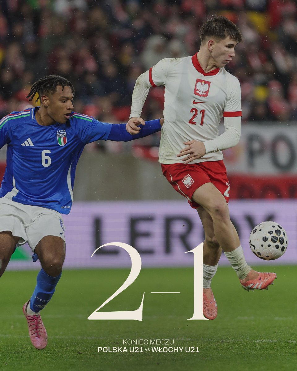 KONIEC
Reprezentacja Polski do lat 21 wygrywa z Włochami! 🤍❤️
__
FT #POLITA 2:1 🇵🇱🇮🇹 U21