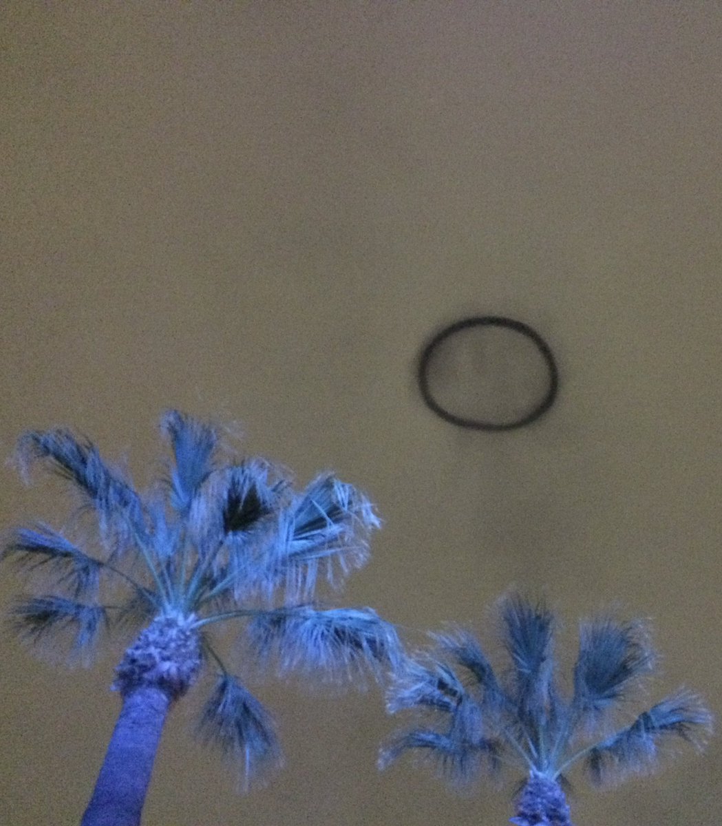“Mysterious ring” over <a href="/Disneyland/">Disneyland Resort</a>.  Saw my first ring May 20, 2015, following the pyrotechnics-packed finale of “World of Color” at DCA. (Unfiltered photo; nice lighting from below.) #disneyland #disneylandsmokerings <a href="/KTLA/">KTLA</a> <a href="/people/">People</a>