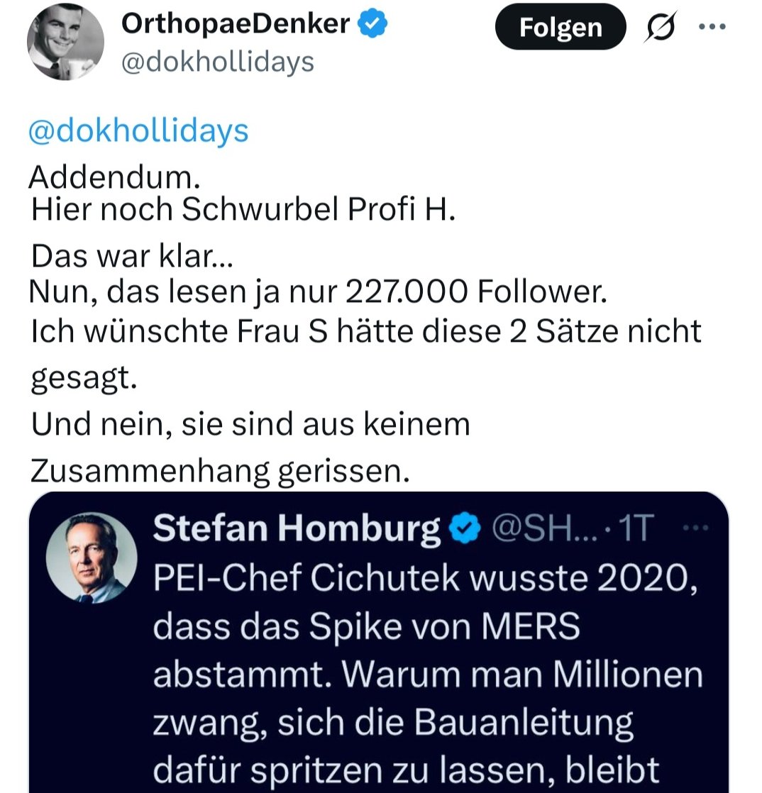 Ein am Boden zerstörter Impfluenzer. Er versteht nicht, dass offizielle Links zu Spikes etc. interessanter sind als Beleidigungen. Dann kommen auch Follower. 🙂