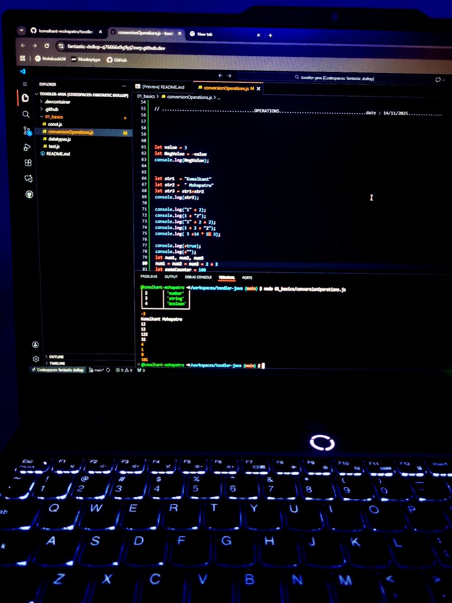 Komalkant_M's tweet image. Day : 6/30 Days of Code🚀
#30DaysOfCode #30DaysOfLearningJava

Watched the 6th Video of Java by chai aur code  @Hiteshdotcom @ChaiCodeHQ. Learnt How operations work what all the precendence are there. A got some useful sites to read about prefix and postfix operations.