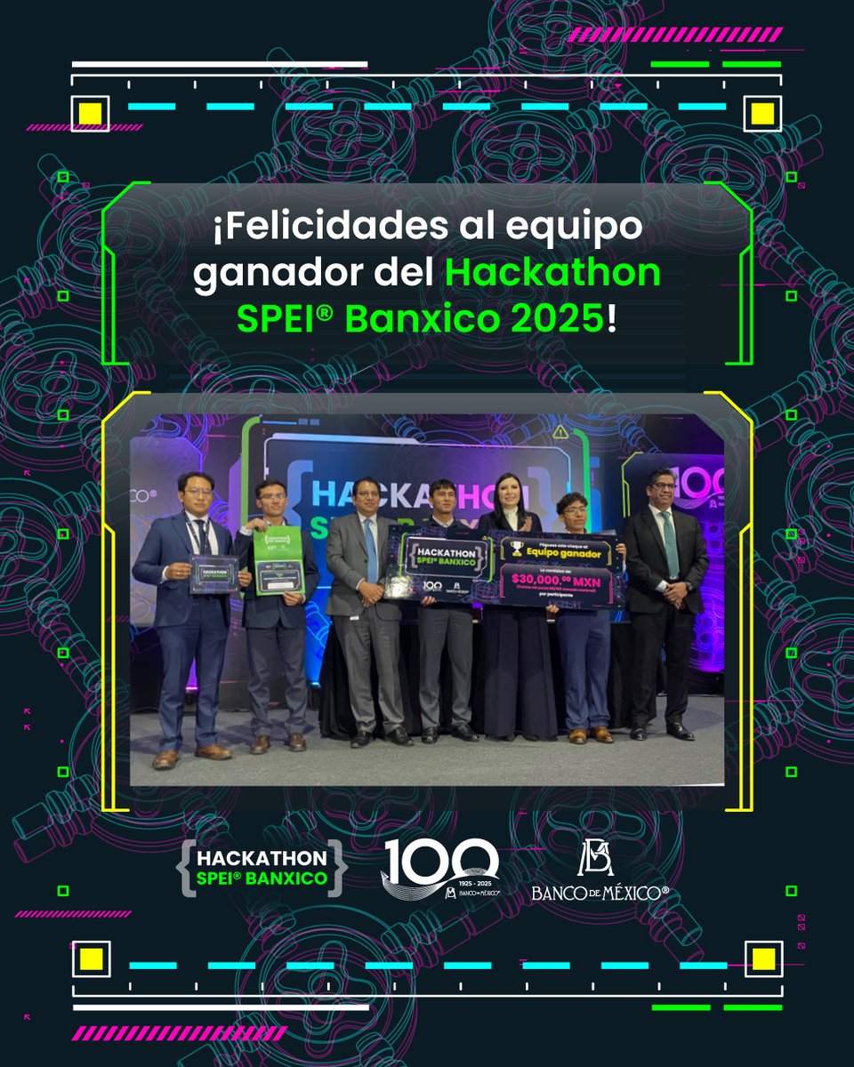 buap_fcc's tweet image. 🏆 ¡Felicidades al equipo ganador del #HackathonSPEI 2025!
Estudiantes de la FCC BUAP destacaron por su talento e innovación en tecnología financiera.
🥇👏🐺💙 #OrgulloBUAP