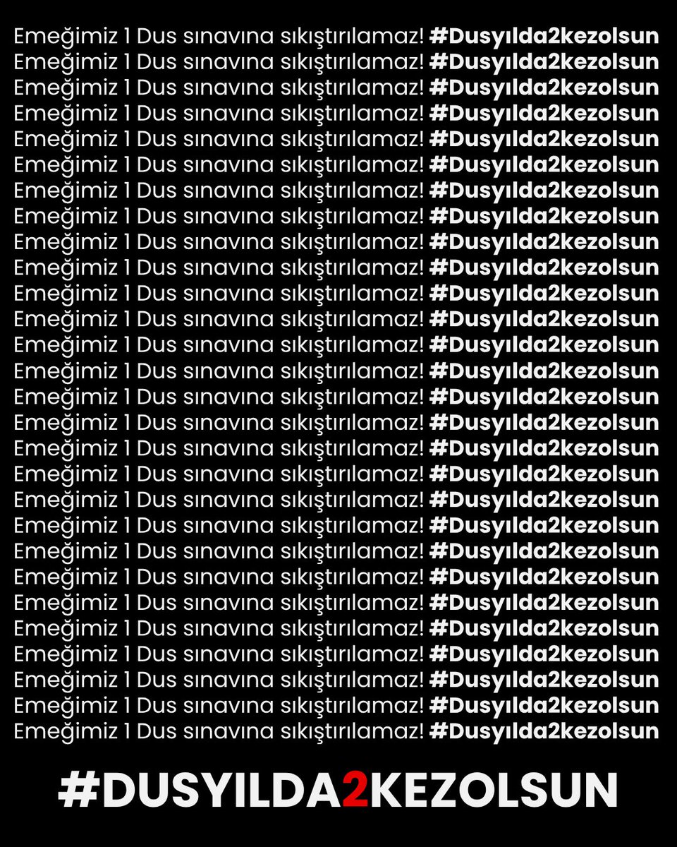 #DusYılda2KezOlsun DUS 2’den 1’e düştü, kontenjan belirsiz, işsizlik yüksek, atanamayan gençler, düşük maaşlar, kötü özel sektör… Genç diş hekimleri artık istikrar ve adalet istiyor!
. 
<a href="/OSYMbaskanligi/">ÖSYM</a> <a href="/TDB_TDA/">Türk Dişhekimleri Birliği</a> <a href="/saglikbakanligi/">T.C. Sağlık Bakanlığı</a> #dus2026 <a href="/drmemisoglu/">Prof. Dr. Kemal Memişoğlu</a>
