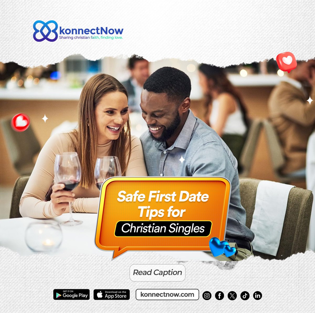 konnectnowapp's tweet image. First dates can be exciting &amp;amp; nerve-wracking!💙 Stay safe, true to your faith, and connect meaningfully. Meet singles who share your values with KonnectNow.

Read the full blog for all our first-date tips: [konnectnow.com/safe-first-dat…]

#ChristianDating #SafeDates #FaithConnections