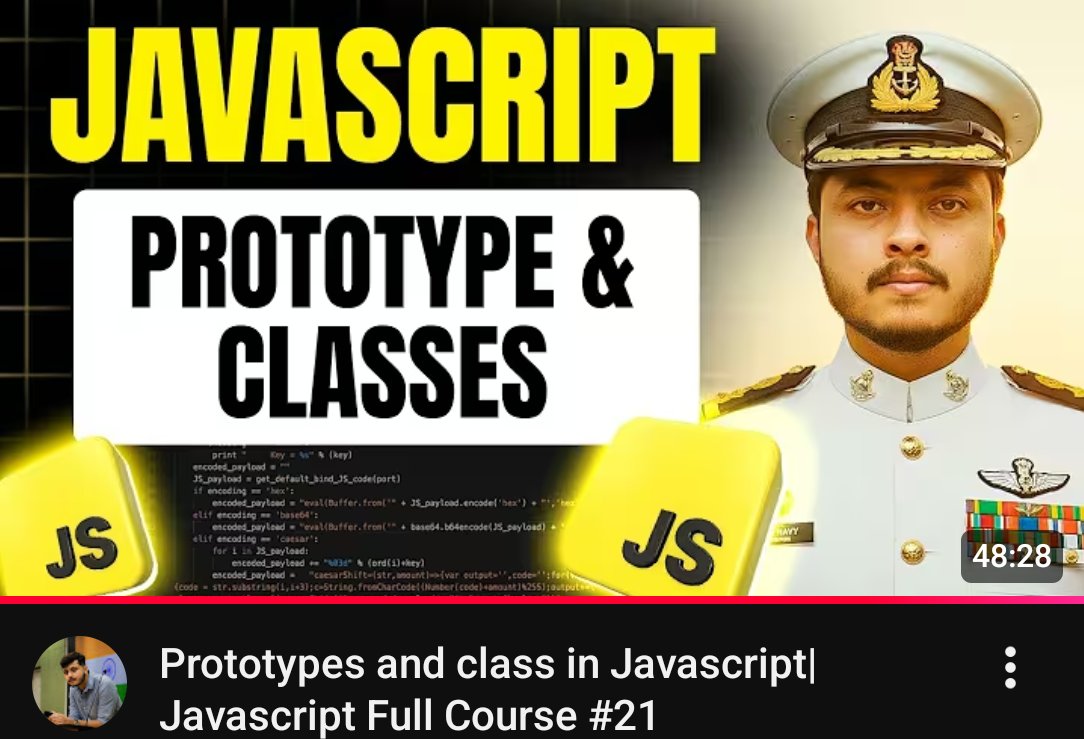 YashSainiCodes's tweet image. Lecture 36 – Web Development

Topics Covered:
Prototype
Class

Thanks 🙏 to @rohit_negi9 Bhaiya &amp;amp; @adityatandon02 Bhaiya for an amazing course!

#180DaysOfCode #WebDevelopment #CoderArmy