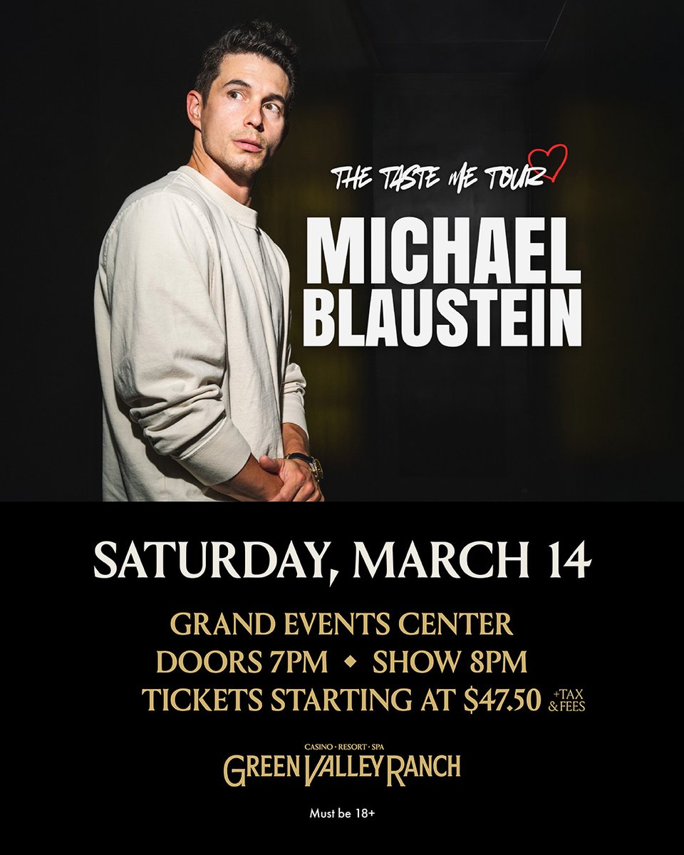 ON SALE NOW! 📣 Michael Blaustein is coming to the Grand Events Center at GVR this spring on Saturday, March 14, 2026.

Use the link to purchase tickets: 
bit.ly/4nQlD3JON