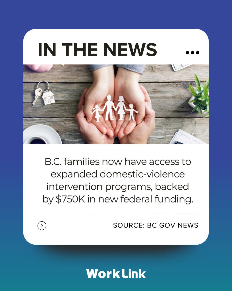 📰 Expanded Support for B.C. Families

$750K in new federal funding is expanding domestic-violence intervention programs across B.C., with $600K to grow services province-wide.

Learn more about the funded organizations 👉 news.gov.bc.ca/files/Domestic…

#InTheNews #CommunitySupport
