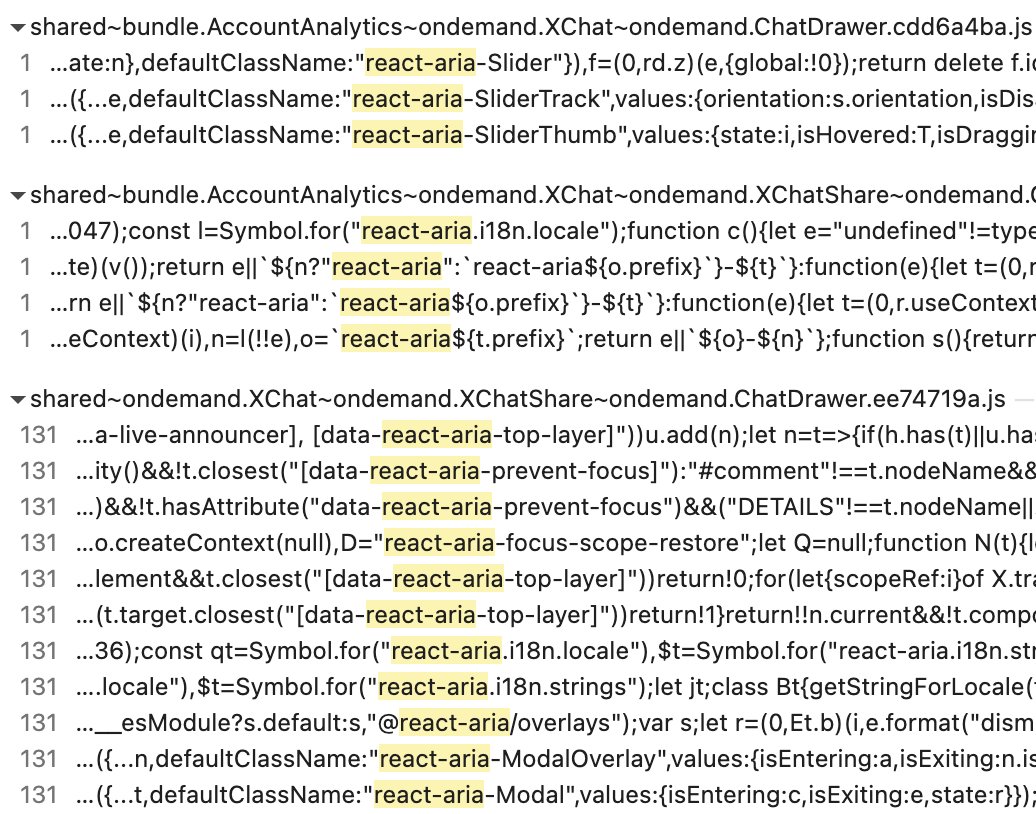 Looks like X is using some React Aria components in the new Chat UI! 😲