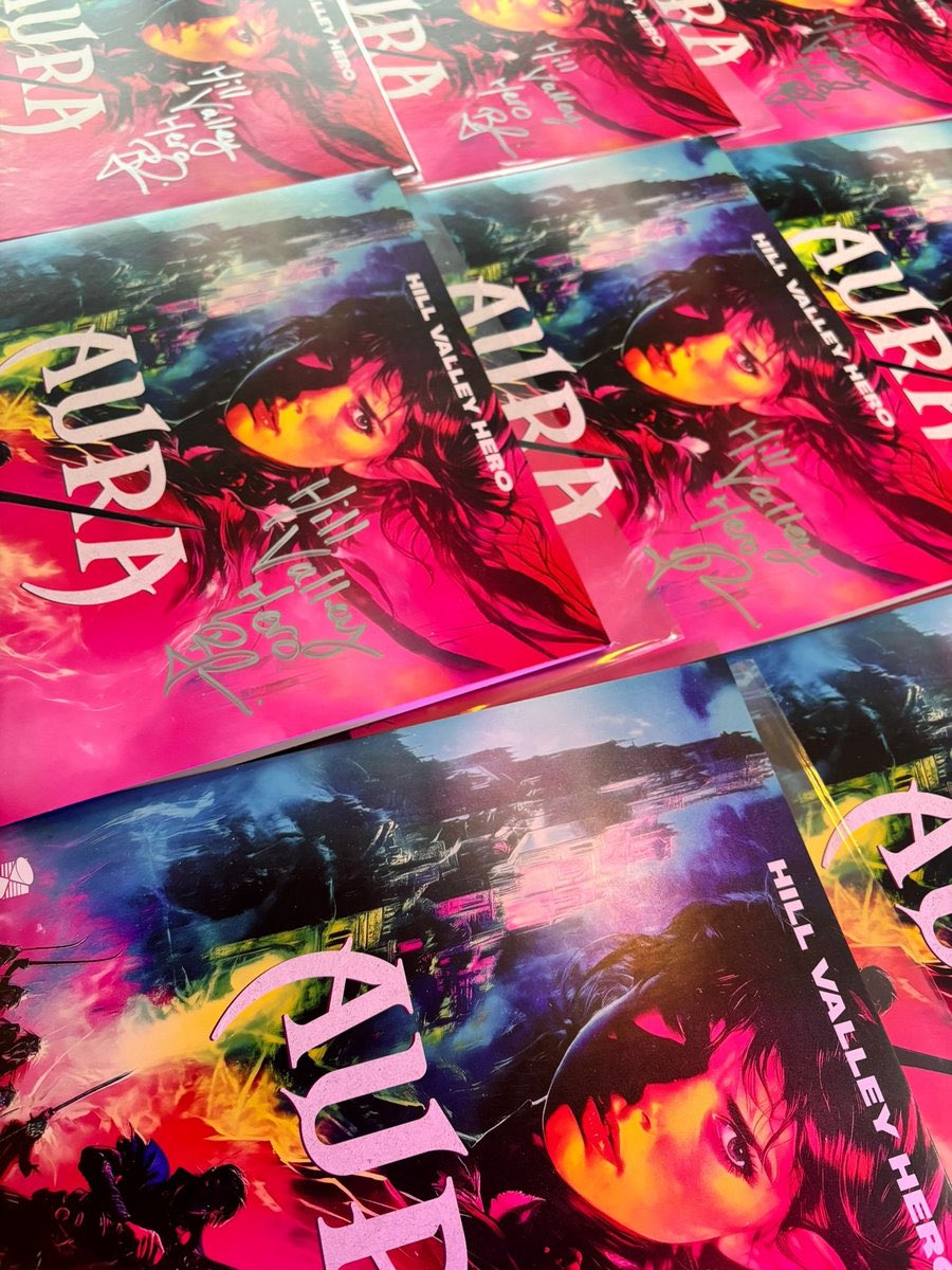 TimeSlaveRec's tweet image. Hill Valley Hero &amp;amp; TimeSlave Recordings are proud to present signed Aura vinyl!

timeslaves.bandcamp.com/album/aura

- Pink Vinyl w/ black splatter effect
- Signed by the artist
- Limited edition 20 copies available
- Pressed in the UK by ‘Press On Vinyl’
- In stock and shipping immediately