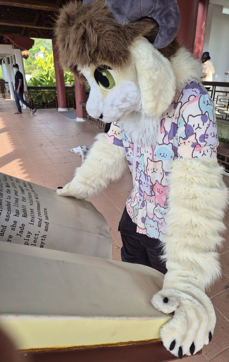 The goat is about to discover that True Singapore Ghost Stories does not count as a book for silent reading time.

#FursuitFriday
