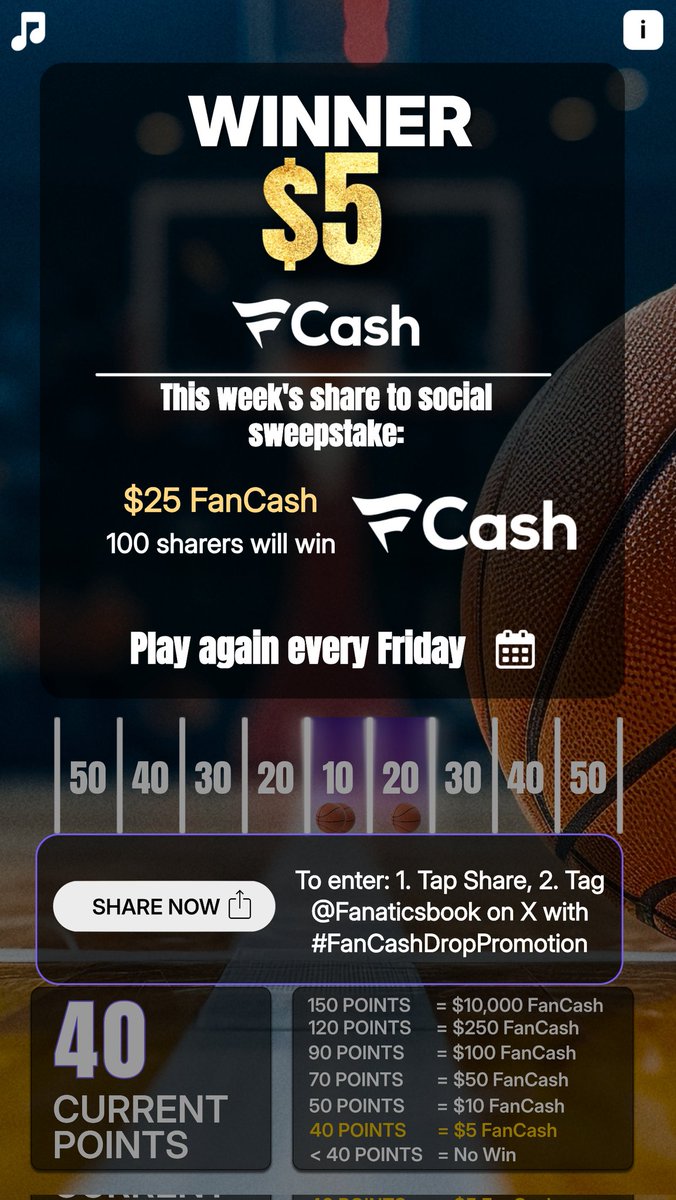 Play the #FanCashDropPromotion today
fanatics.onelink.me/5kut/p6fykbjo