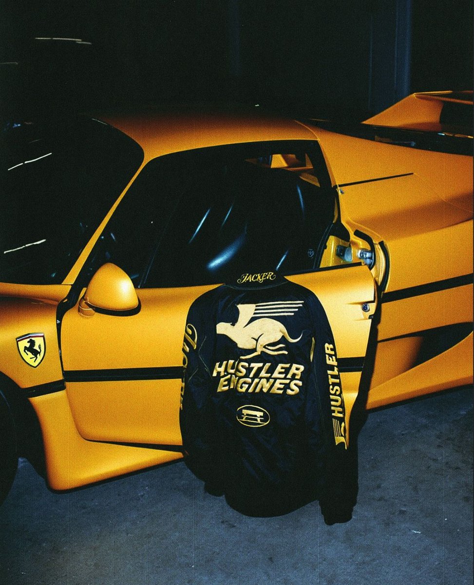 RealestOnlyreal's tweet photo. Speed and street 🏁

The “Doggy Racing” track jacket by @jacker fuses motorsport energy with bold Hustler detailing. #therealest https://t.co/28MjuRkCCi