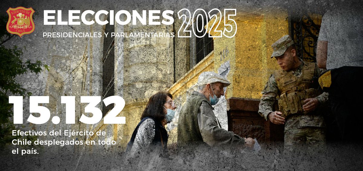Ejercito_Chile's tweet image. Con profesionalismo, compromiso y vocación de servicio, nuestros efectivos se desplegaron para resguardar los locales de votación a lo largo del país y contribuir al normal desarrollo de este proceso eleccionario. #EjércitodeChile #Elecciones2025 #Presidenciales2025…