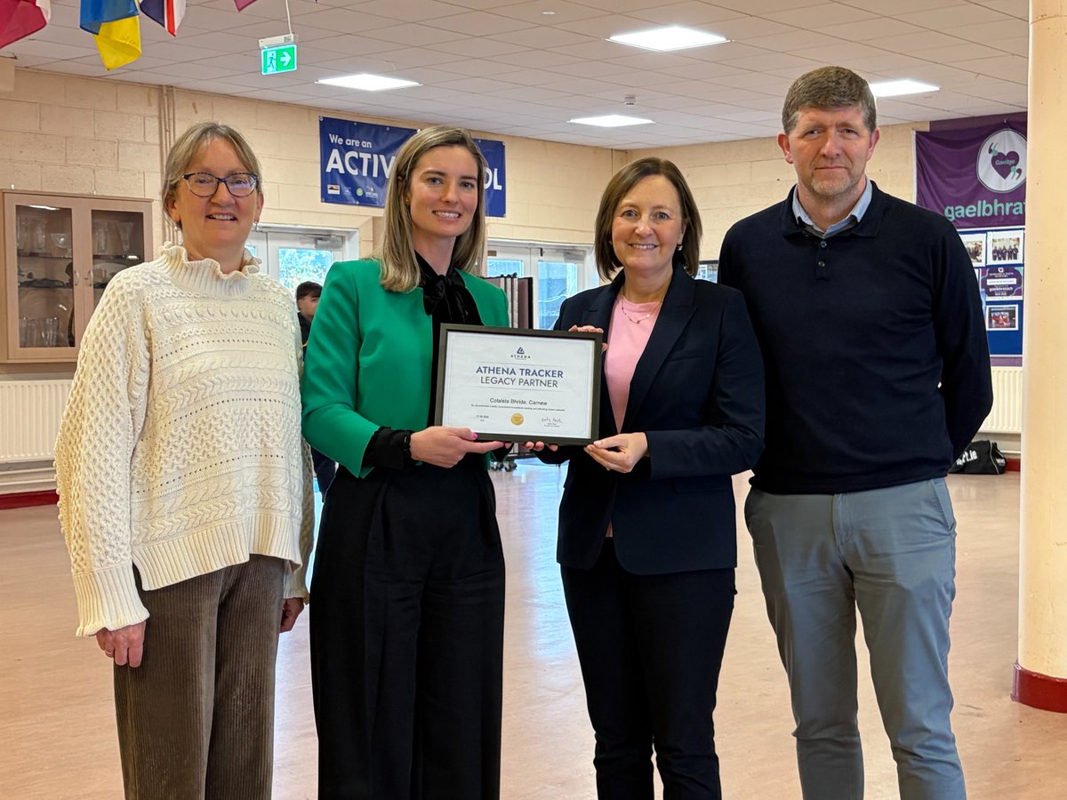 Congratulations to Principal Anna Gahan &amp; all at <a href="/cbcarnew/">Coláiste Bhríde</a> on receiving the Athena Tracker #LegacyPartner award🙌
The #AthenaTracker has played a significant role in supporting and enhancing their students learning &amp; we are so grateful to be working with you for the last 5 years